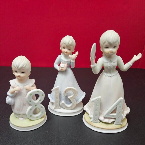 Lefton China The Christopher Collection Birthday Girls Age 8, 13, 14 - Picture 1 of 15